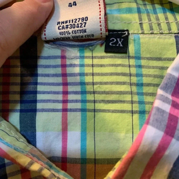 True Religion women’s button down(snaps) long sleeve plaid shirt, 100% cotton 2X - Picture 5 of 10